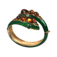 Trifari Jeweled Snake Bangle