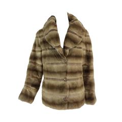 Vintage Sheared chinchilla fur reversible rain jacket 1980s