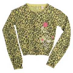 Cashmere Leopard Sweater with Embroidered Flowers 