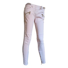 Pierre Balmian New Jeans avec laçage latéral en cuir et chaîne