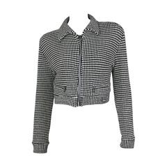 Gianni Versace Jeans Couture Vintage 90er Jahre Schwarz & Weiß karierte Weste Jacke