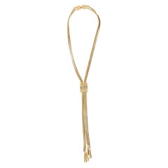 Monet Gold Filled Lariat Chain Necklace Retro 