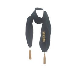 1980s Moschino black velvet scarf
