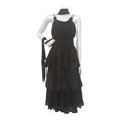 2000s Antonio Berardi black dress with fringes NWOT
