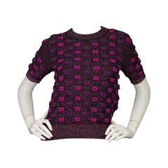 Chanel '15 Metallic Pink & Purple Knit Top sz 38