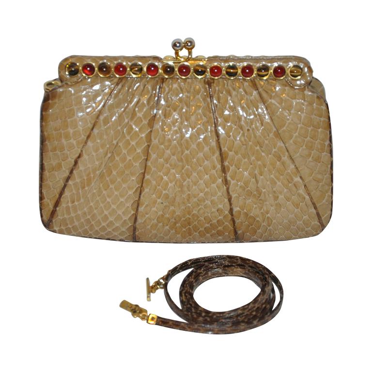 Vintage Judith Leiber Pink Gold Python Snakeskin 007 James Bond Bag –  Ladybag International