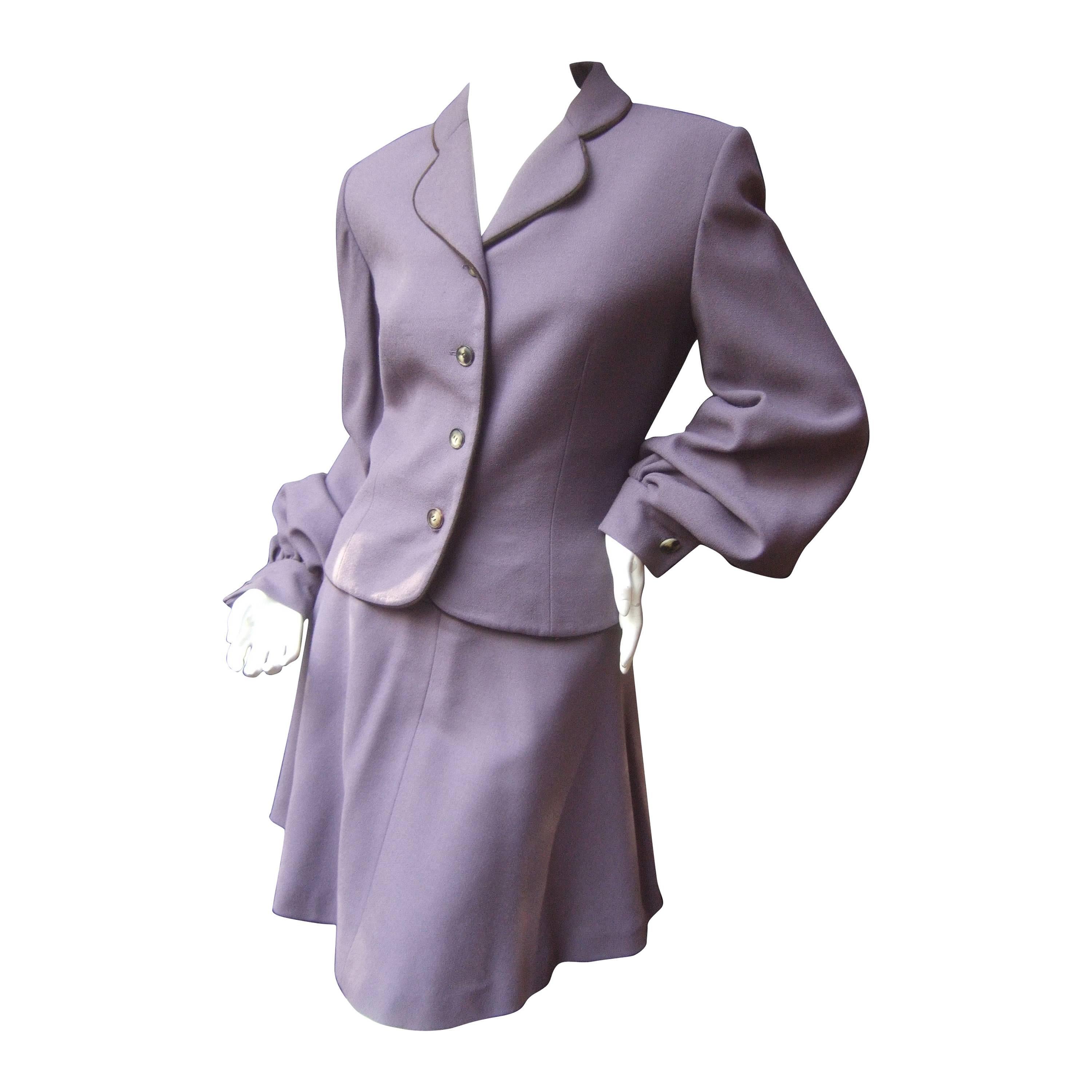 Givenchy Couture Lavender Wool Skirt Suit c 1990