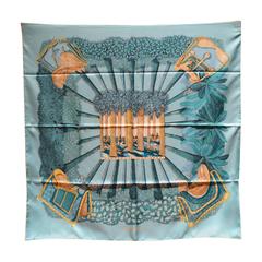 RARE Hermes Ombres et Lumieres Silk Scarf in Blue