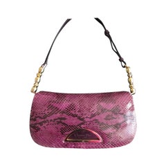 Retro Christian Dior purple python leather bag