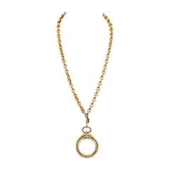 Vintage Chanel Gold Monocle Necklace 