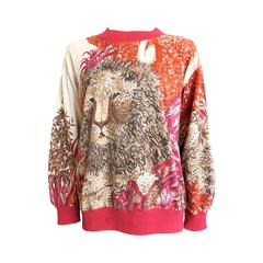 Vintage 1990's SALVATORE FERRAGAMO Floral lion sweatshirt sweater