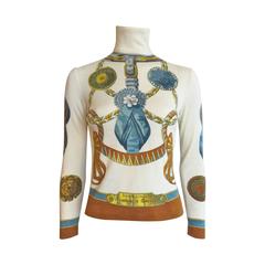 1980's HERMES PARIS Trompe l'oeil cashmere sweater