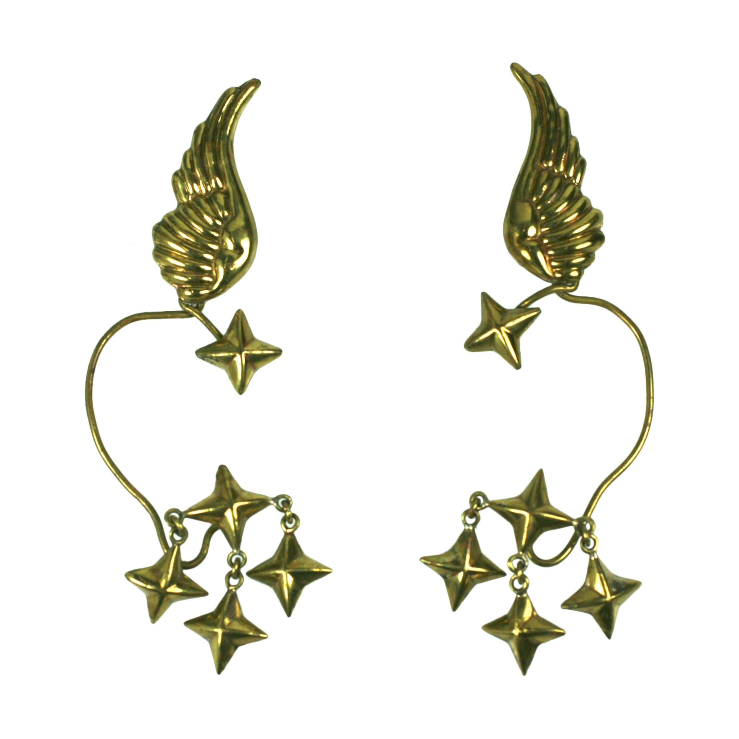 Hubert Harmon Winged Star Earrings For Sale