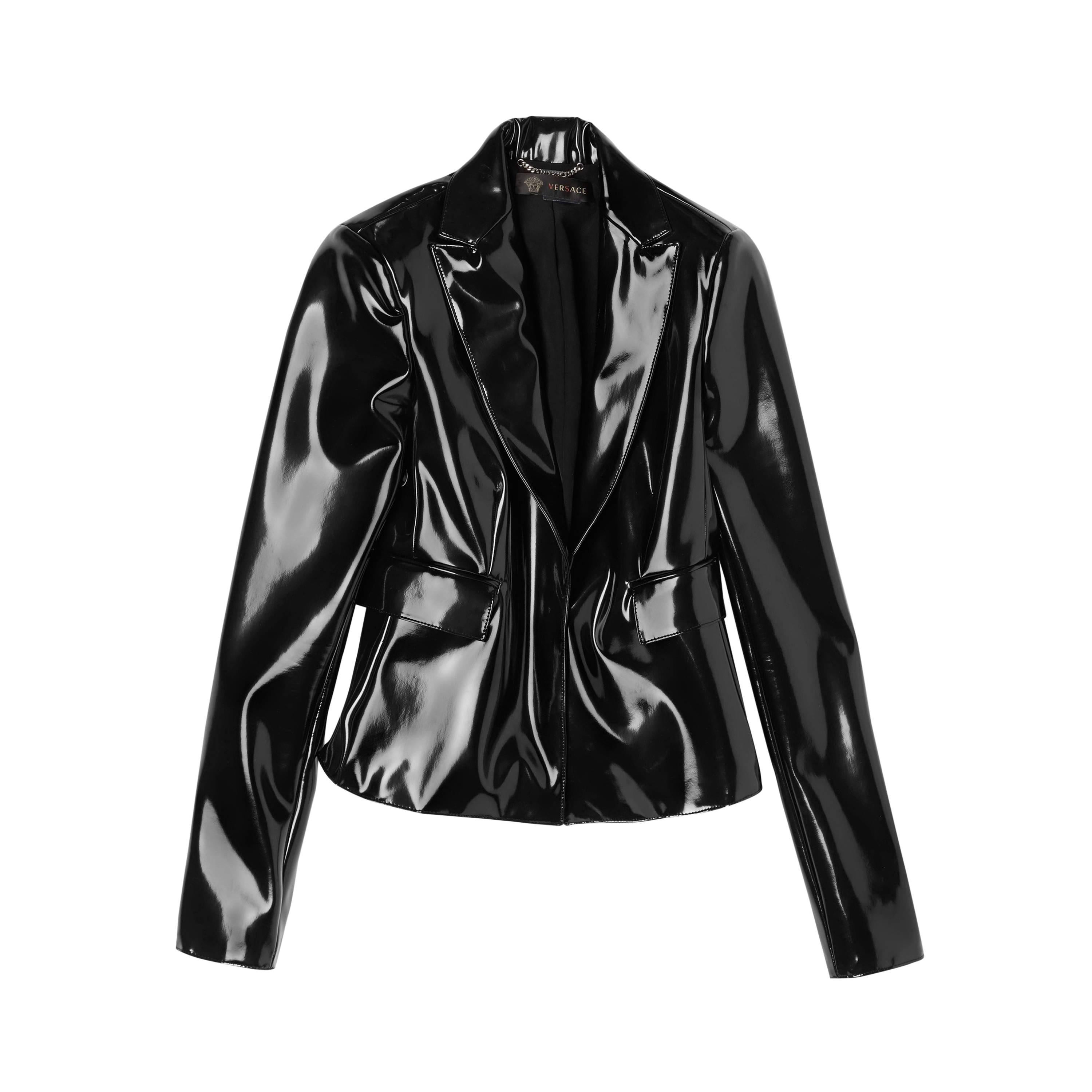New VERSACE Black Japanese Vinyl Jacket For Sale at 1stDibs | vinyl black  jacket, vinyl jackets, black vinyl jacket
