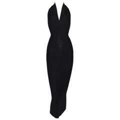 1996 Dolce & Gabbana Black Halter Wiggle Pin-UP 1950's Style Dress