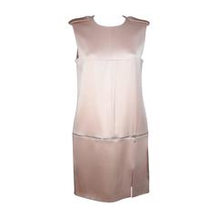 Alexander McQueen Pink Silk Shift Dress with Zipper Detail Size 44 