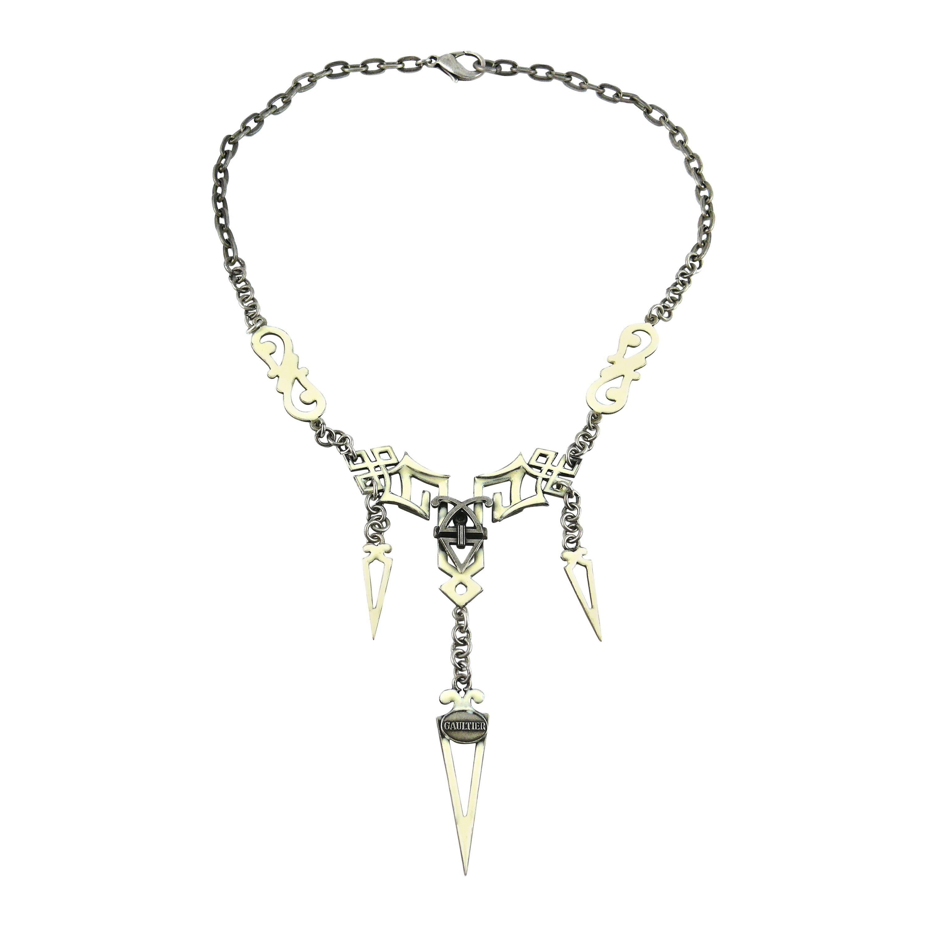 Jean Paul Gaultier Vintage Celtic Design Enamel Necklace