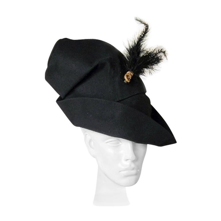 Adrian Custom Couture Exceptional Robin Hood Hat with Feather