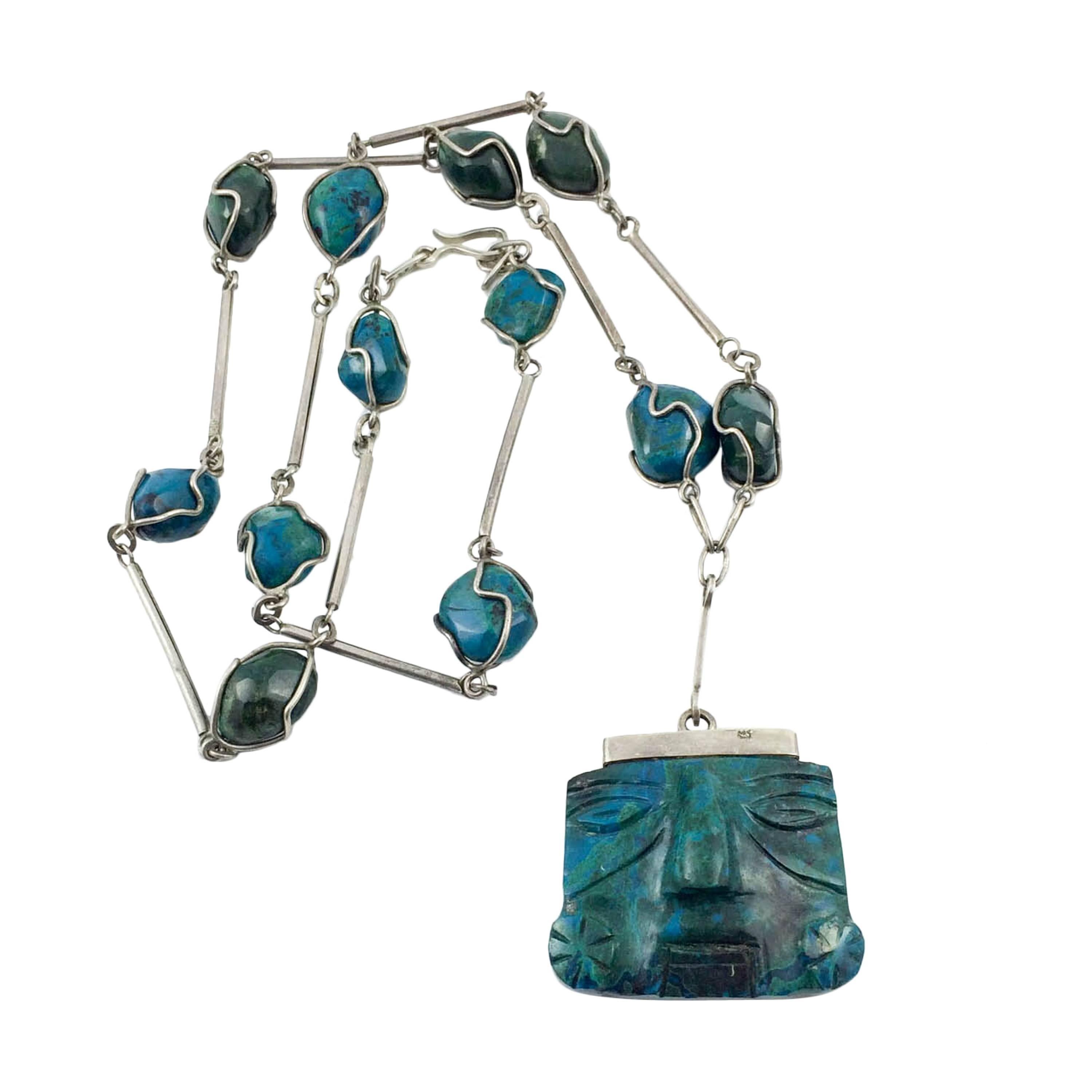 Silver and Peruvian Turquoise Necklace - 1970s