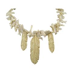 Amazing Hand Carved Zuni 44 Multi animal Bone Fetish Necklace 12