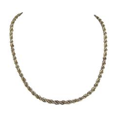Retro Sterling Silver & 18kt Tiffany Rope Chain 