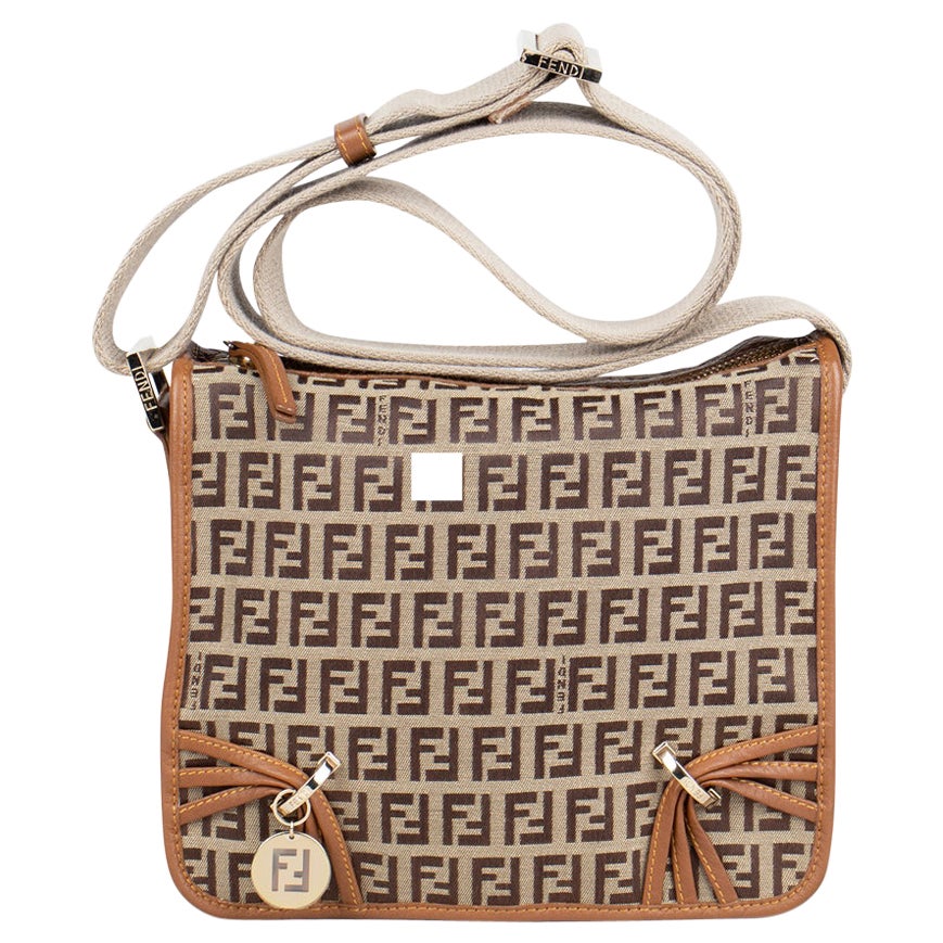 NEW Vintage Fendi Brown Tan Leather Woven Crossbody Bag For Sale at 1stDibs