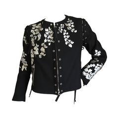 Dries van Noten Hand Painted Black Moto Jacket
