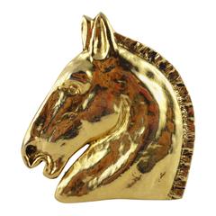 Hermes Vintage Massive Horse Head Brooch