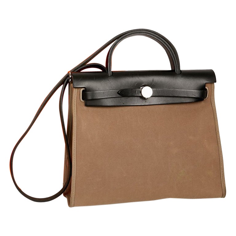 Unusual 1960s Hermes Canvas Bag with Interchangeable Strap