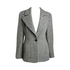 Chanel Classic Wood Black and White Tweed Blazer 5