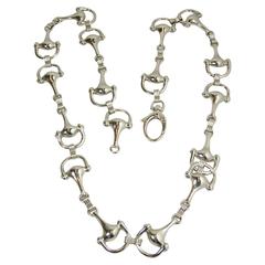 Vintage Horseshoe Link Silver Tone Belt-Necklace