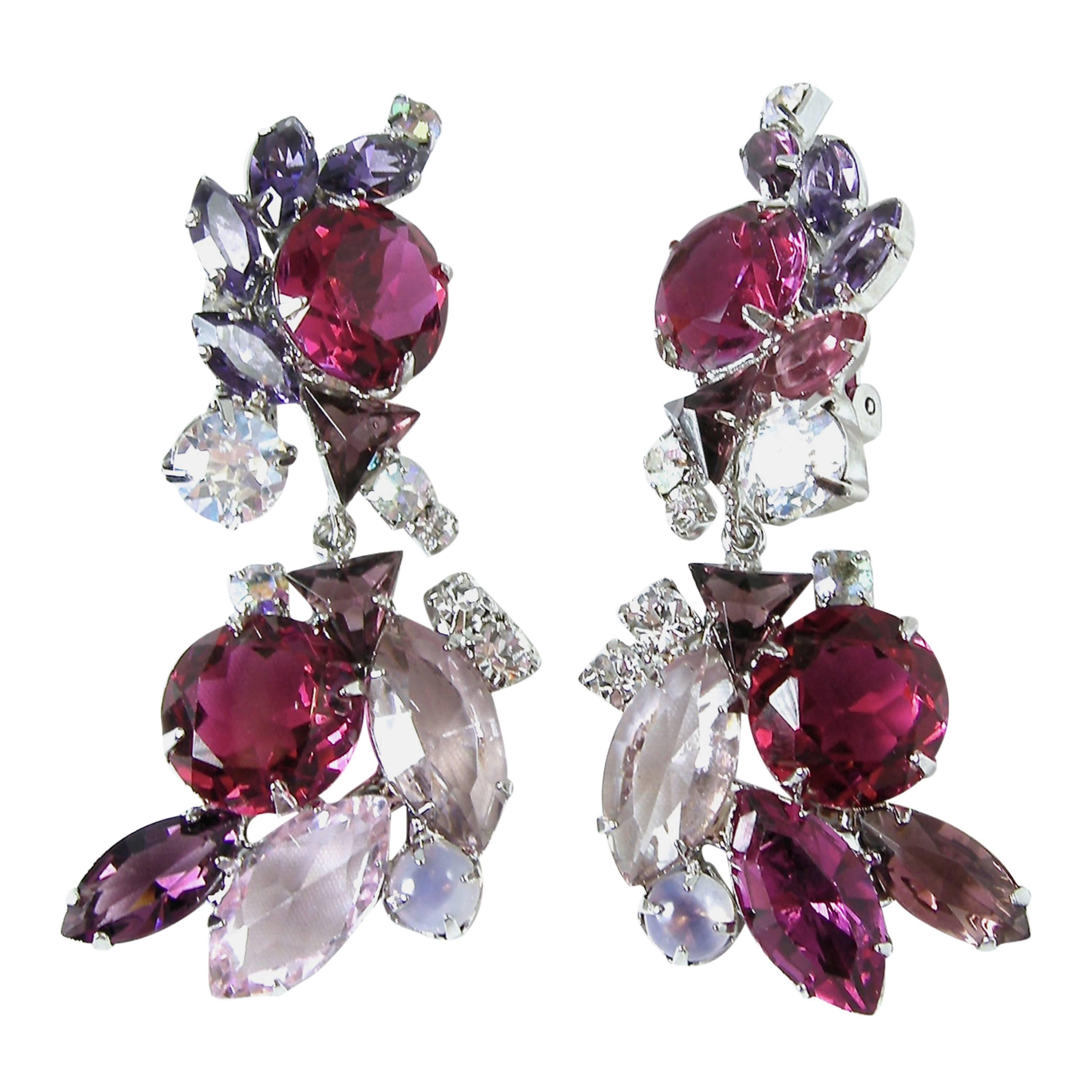 “One-of-a-Kind” Robert Sorrell Red Crystal Dangling Earrings