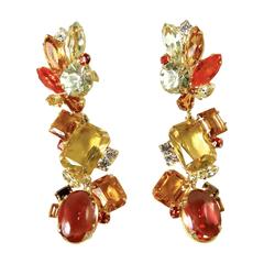 Robert Sorrell Citrine Crystal Dangling Earrings 2