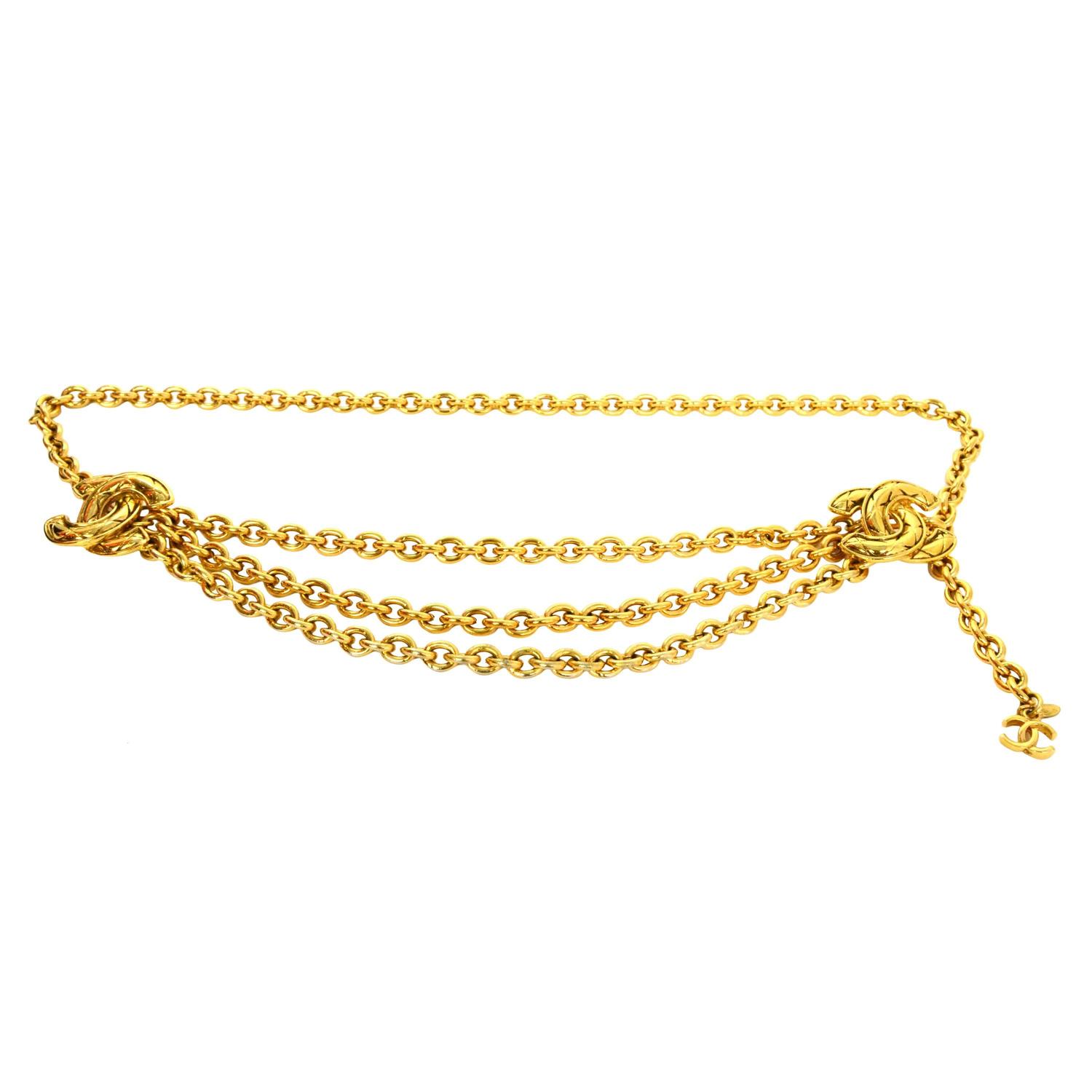 prada gold chain belt  