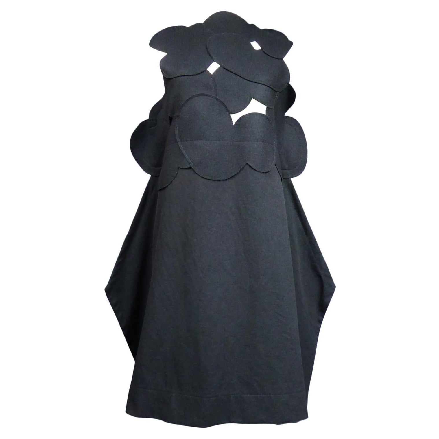 A Comme des Garcons Junya Watanabe Black Woollen Chasuble Dress Circa 2000