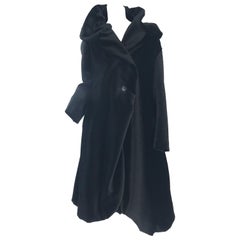 Issey Miyake Black Velvet Cocoon Coat