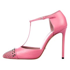New Gucci Absolutely Stunning Pink Studded Heels Pumps Sz 39