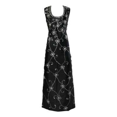 Emma Domb Vintage Black and White Sequin Gown / 1940's Dress at 1stDibs ...