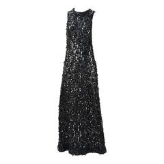 Vintage 1960s Mignon Black Sequin Dress 