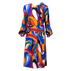 Amazing Graphic Silk Crepe Dress, Albert Nipon