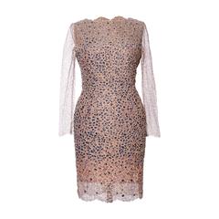 1960s Pierre Balmain Haute Couture Lesage Embroidered Lace Dress 2