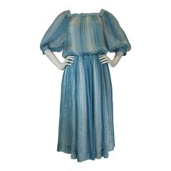 Jean Patou Silk Chiffon Print Dress