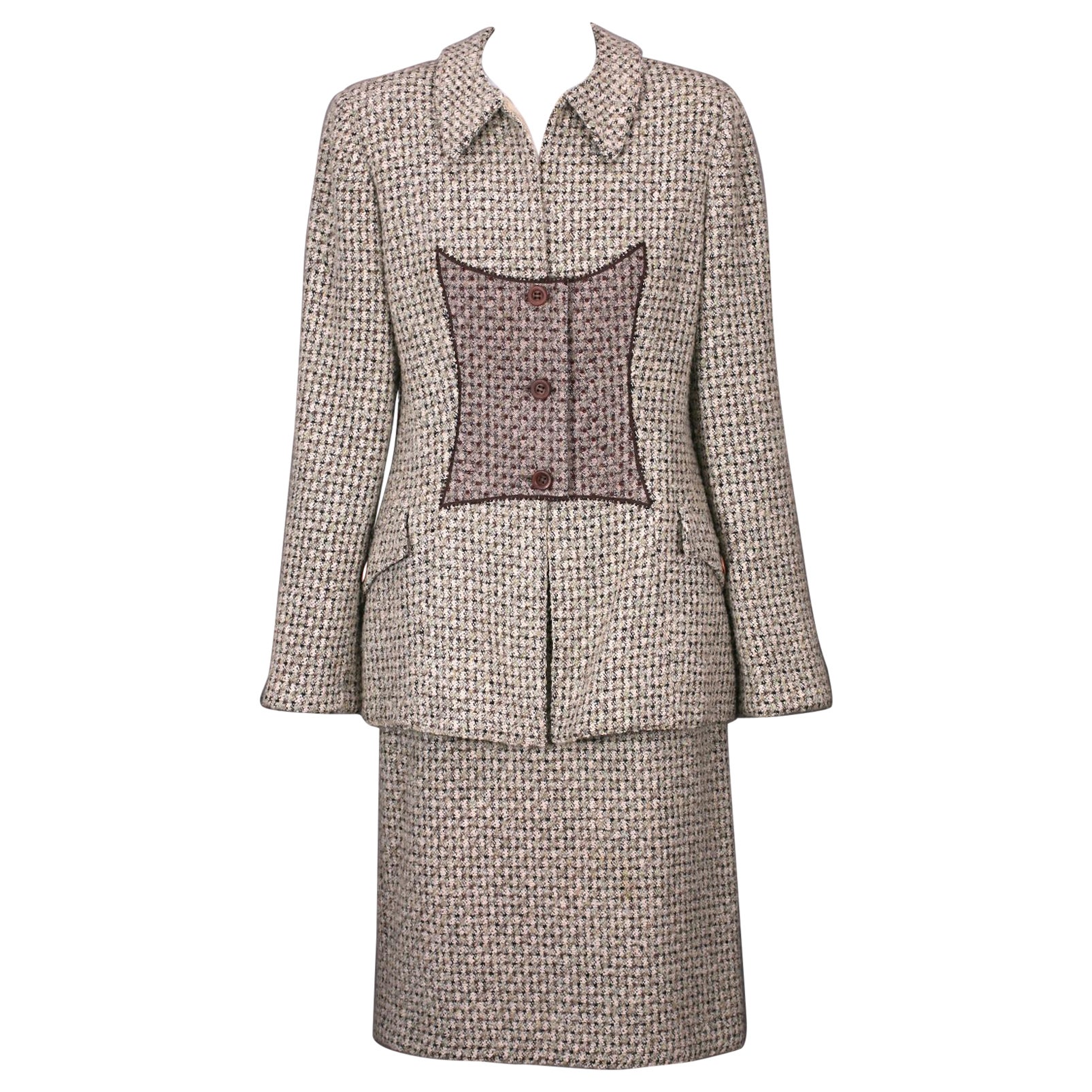 CHANEL Pre-Owned 1980s Tweed Skirt Suit - Farfetch