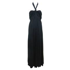 1970s Bill Tice for Malcolm Starr Black Halter Gown
