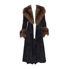 Christian Dior Furs I. Magnin Retro Broadtail Coat Sable Collar Trim