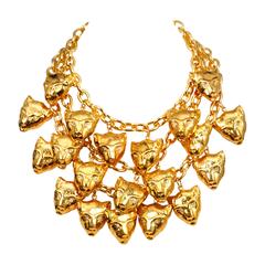 Escada Gold Panther Charm Necklace 11