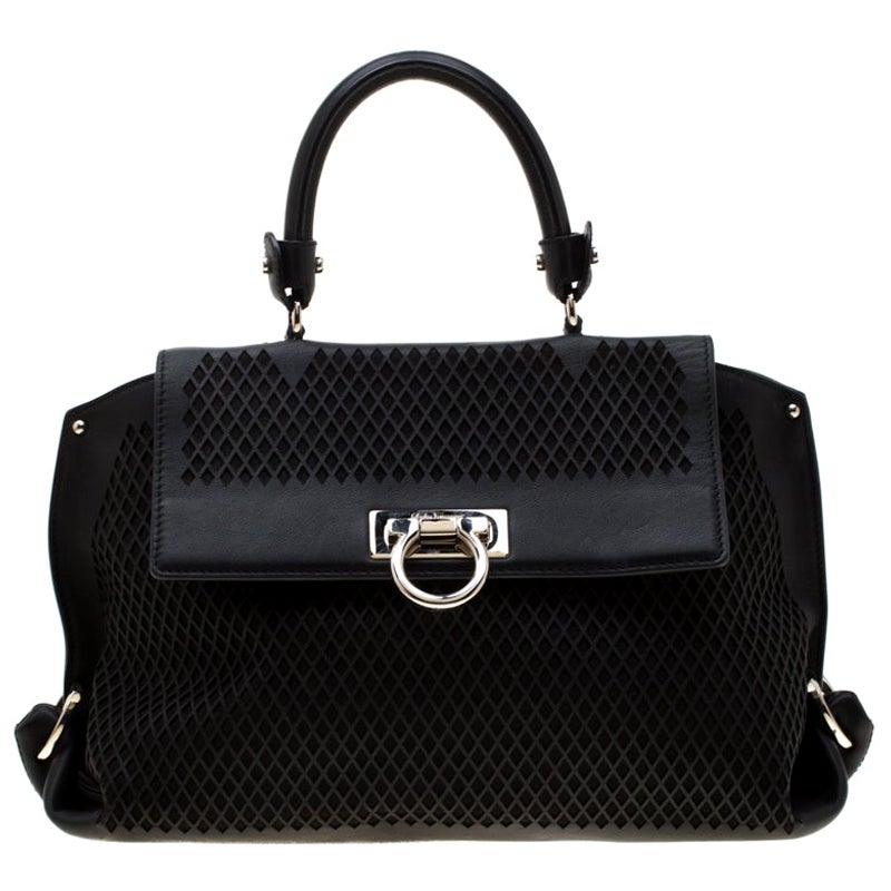 Salvatore Ferragamo Hot Pink Leather Vara Top Handle Bag at 1stDibs