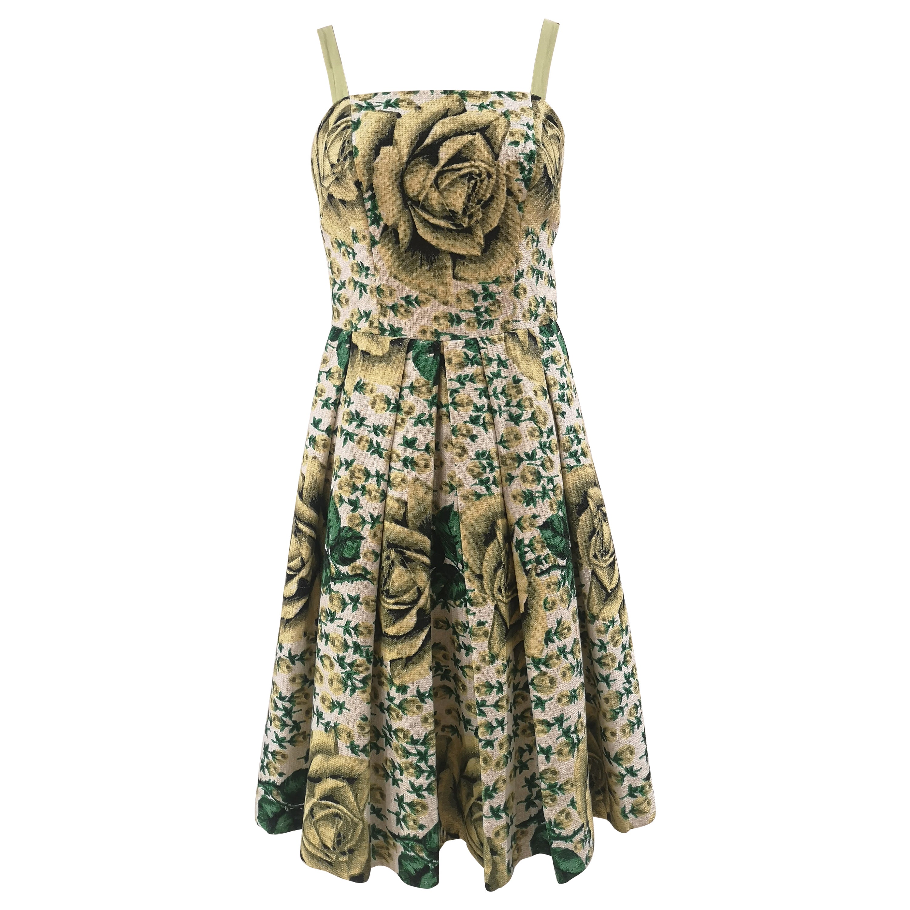 125 - Floral Printed Pink color Sleeveless Cotton Dress