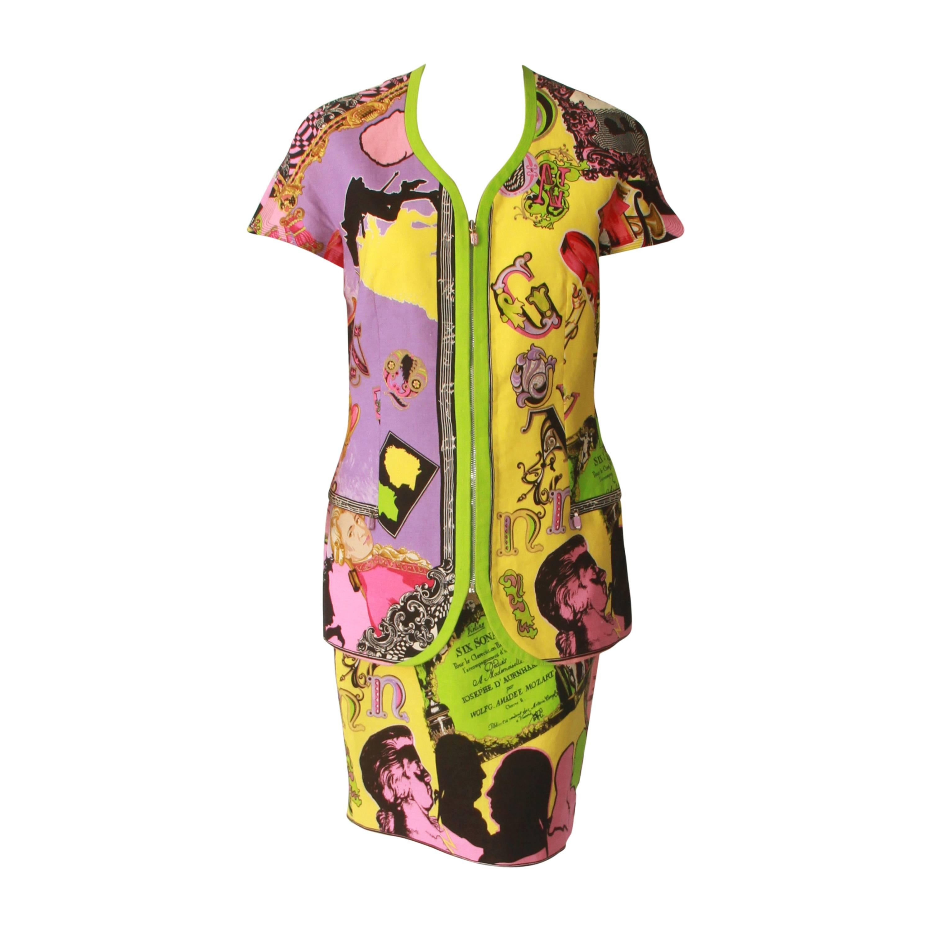 Gianni Versace Printed Suit Spring 1992 For Sale