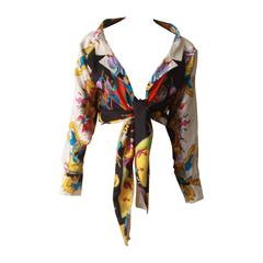 Gianni Versace Silk Printed Tie Shirt Spring 1993